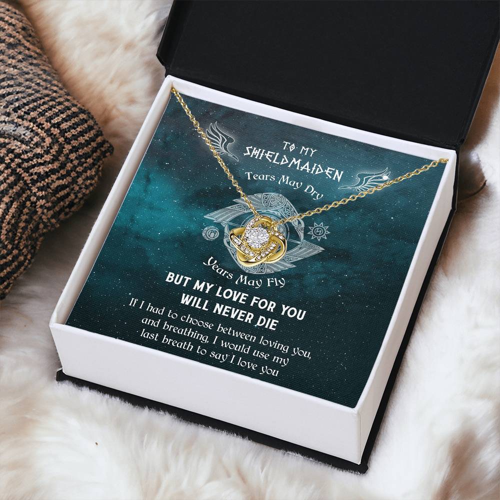 To My Shieldmaiden Knot Necklace - Norseman - Viking - Gift For Wife - Mythology Love Knot Necklace
