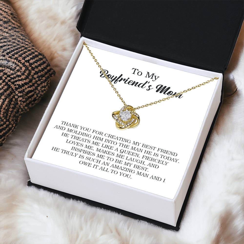 To My Boyfriend's Mom Necklace Gift For Boyfriend's Mom Birthday Present For Boyfriends Mom Mother's Day Unique Gift Love Knot Necklace
