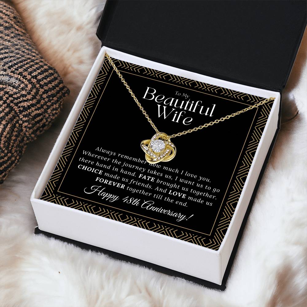 48 Year Anniversary Gift For Wife 48 Year Anniversary Gifts 48 Year Wedding Anniversary Gift Ideas 48Th Wedding Anniversary Gift F Love Knot Necklace