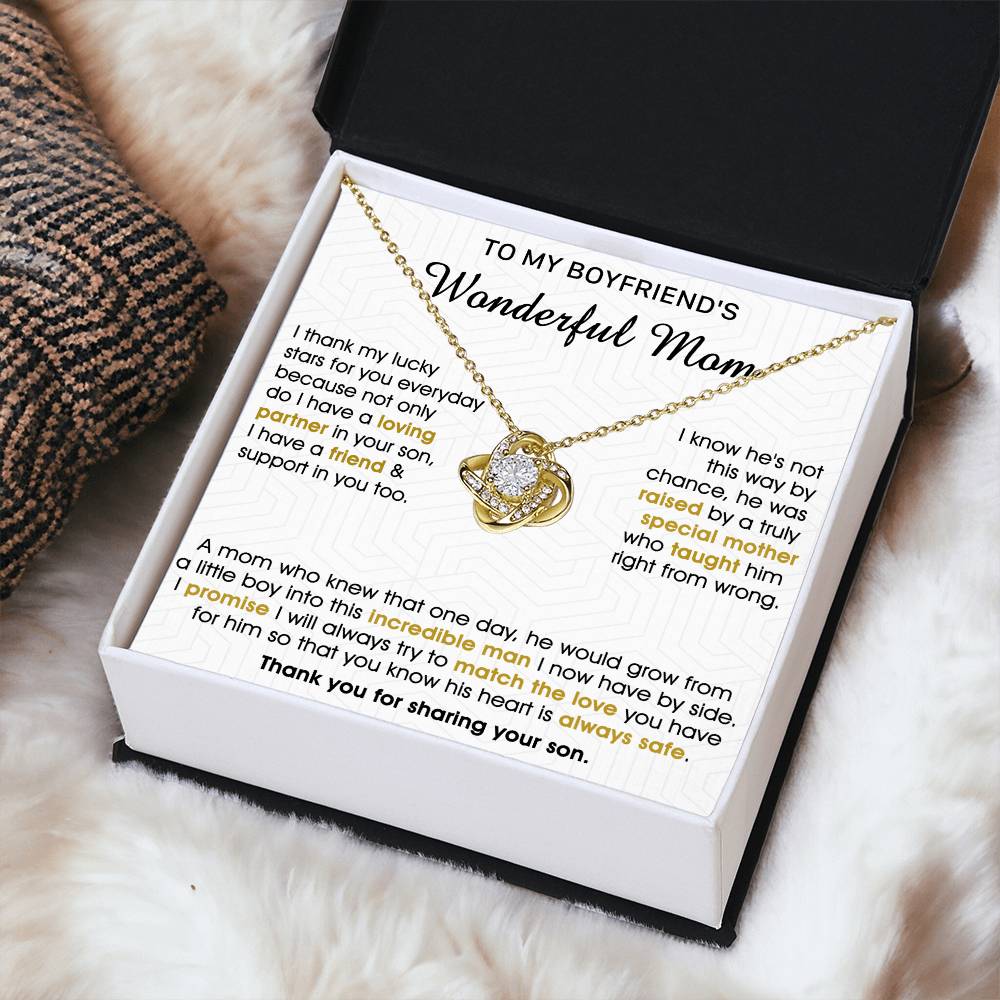 Gift For Boyfriend's Mom - His Heart - Love Knot Love Knot Necklace