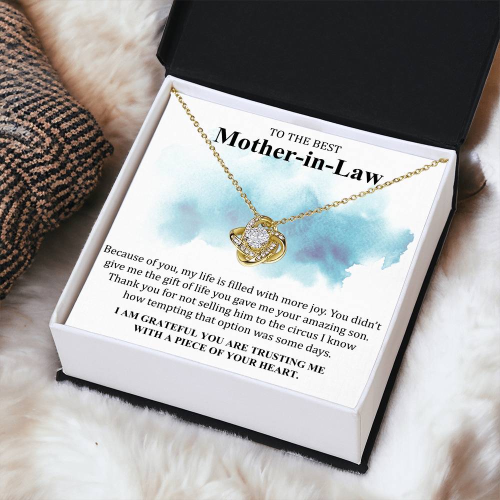 Gift For Mother-In-Law More Joy 4 Love Knot Necklace Love Knot Necklace
