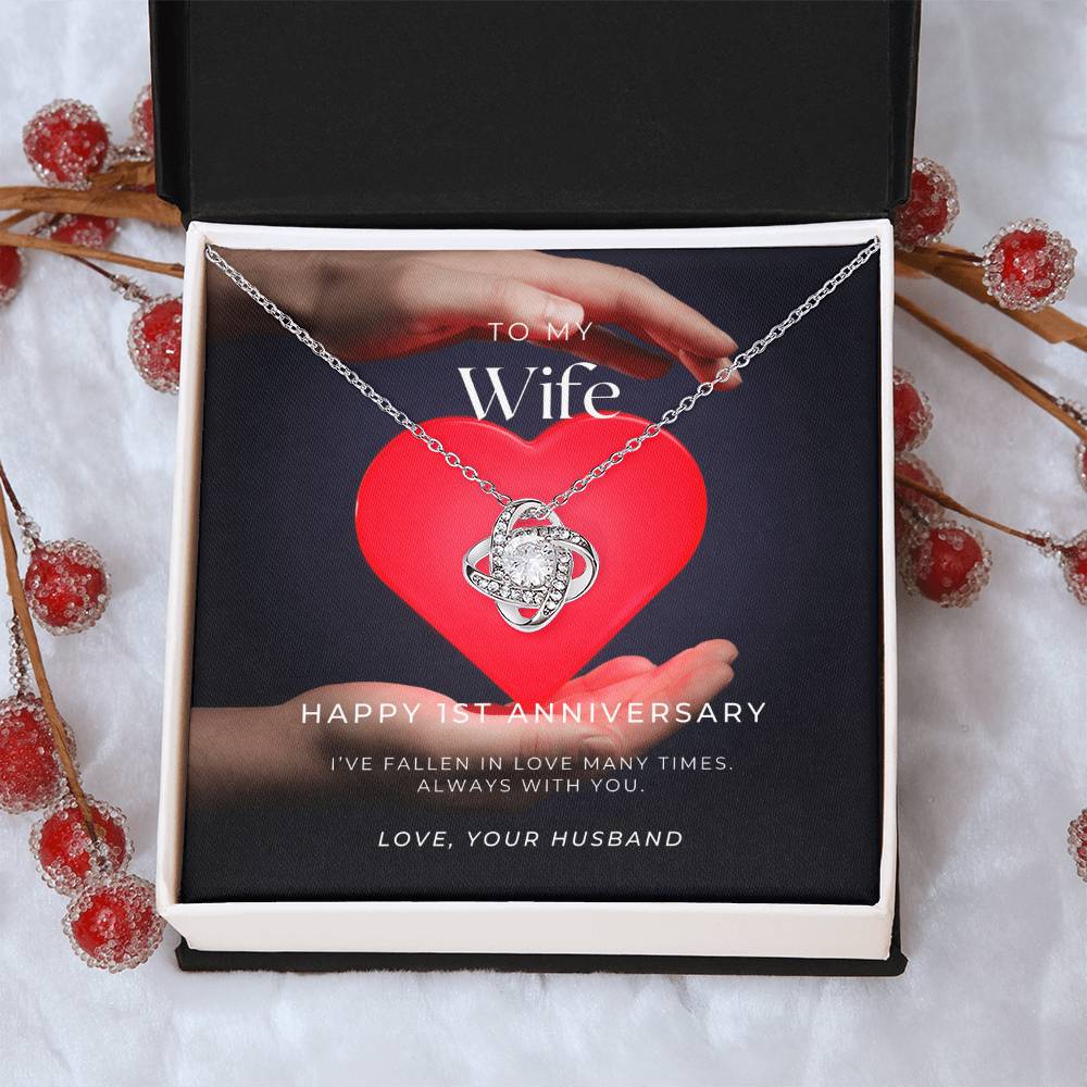1 Year Anniversary Gift For Wife 1 Year Anniversary Gifts 1 Year Wedding Anniversary Gift Ideas 1St Wedding Anniversary Gift F(2) Love Knot Necklace