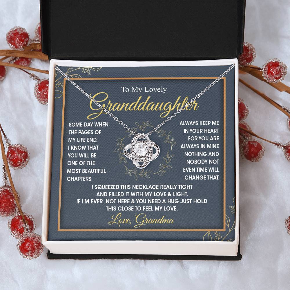 To My Lovely Granddaughter - You Will Be One Of The Most Beautiful Chapters Love Knot Necklace