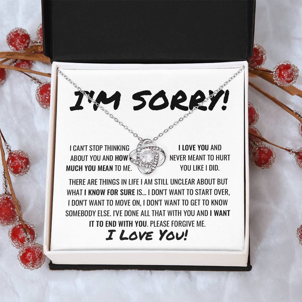 You Are The One Apology Necklace 1 Love Knot Necklace