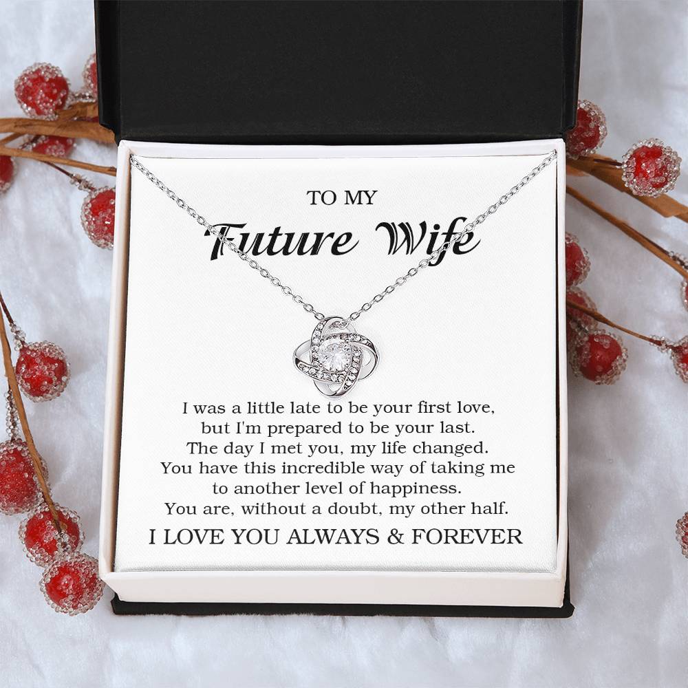 To My Future Wife Necklace Gift For Her Wife To Be Engagement Girlfriend  Love Knot Necklace