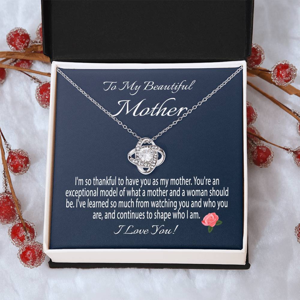 Mothers Day Gift From Daughter Mother's Day Necklace To My Beautiful Mom Necklace Mom Gift From Son Mom Necklace Love Knot Necklace