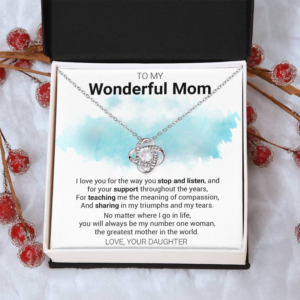Gift For Mom - The Greatest M Love Knot Necklace