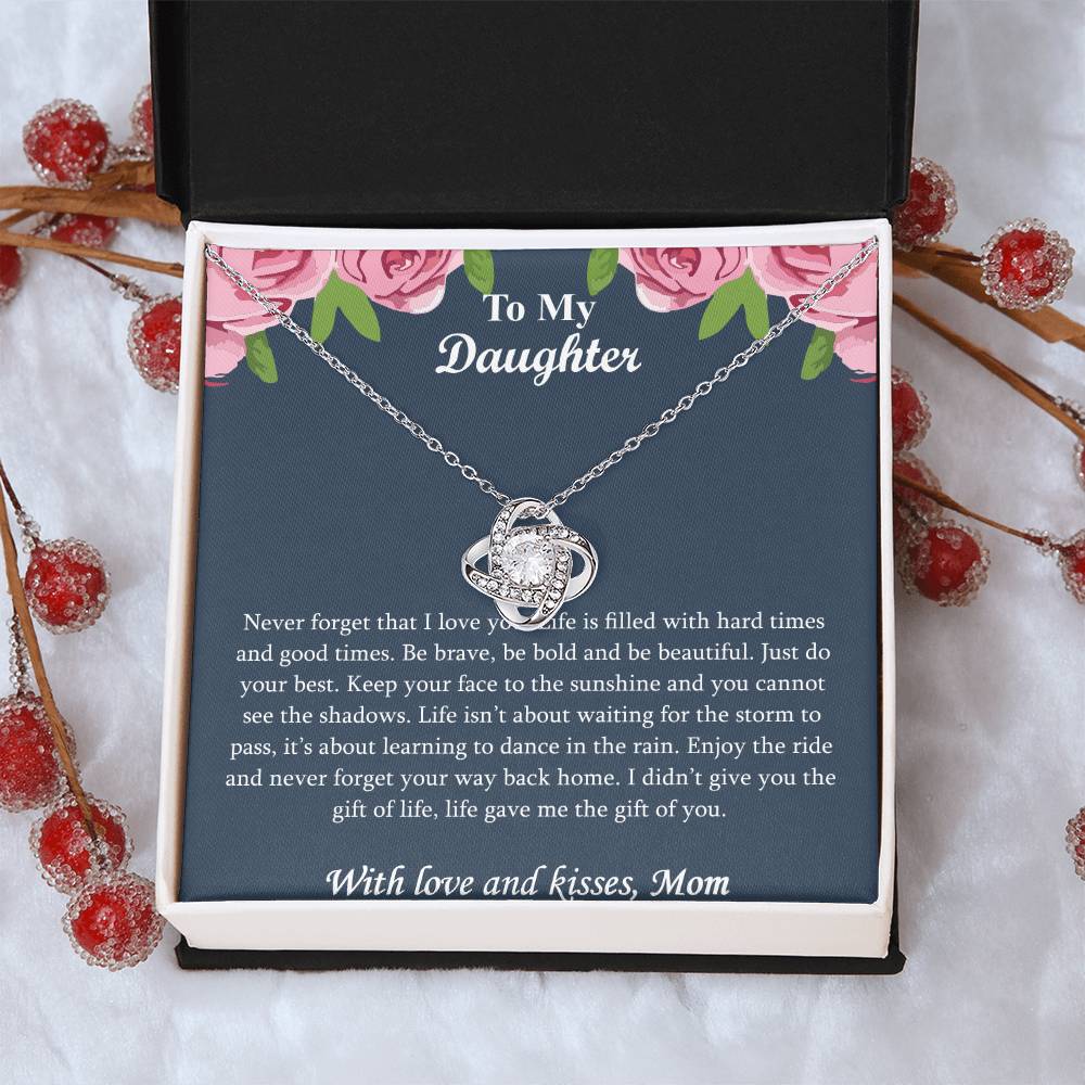 The Best Gift For Your Daughter - Valentine's Day Gift For Daughter From Mother Spiritual Meaning Gift For Daughter Dau Love Knot Necklace