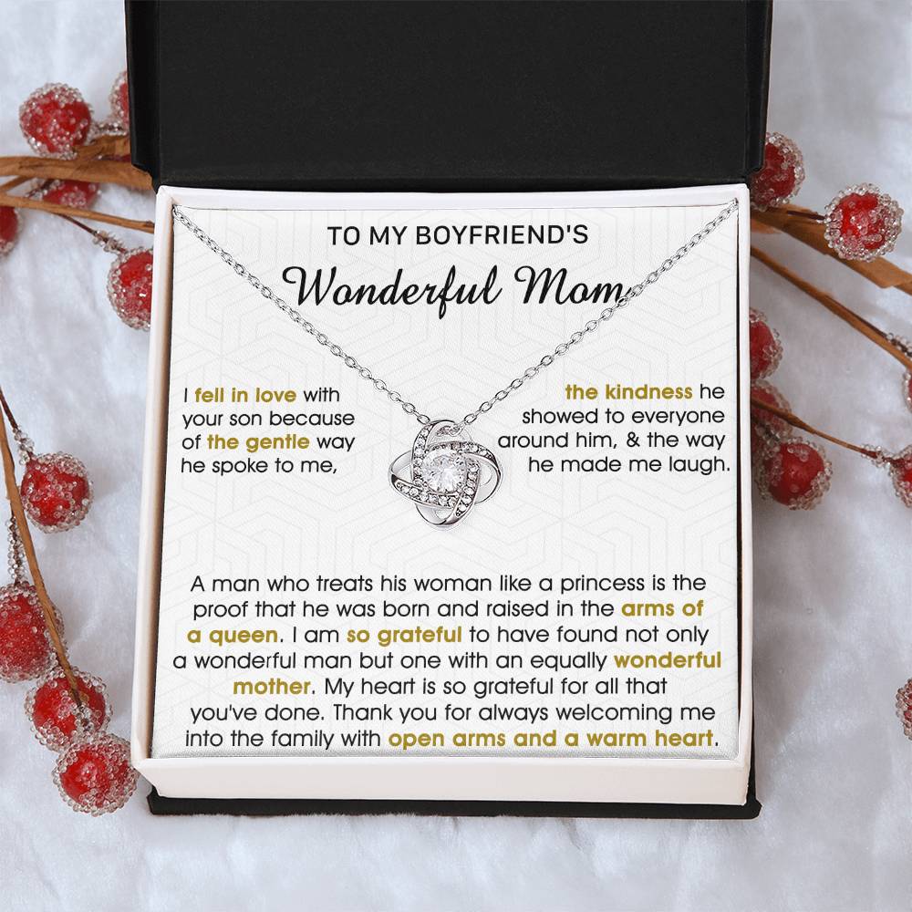 Gift For Boyfriend's Mom Gentle Way Arms Of Queen Love Knot Necklace Love Knot Necklace