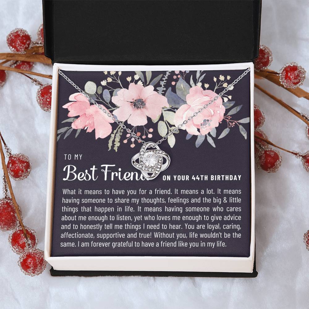 Gift For Best Friend 44Th Birthday 44Th Birthday Gift For Her Meaningful Best Friend 44Th Birthday Necklace Unique Gifts 44Th Bi Love Knot Necklace