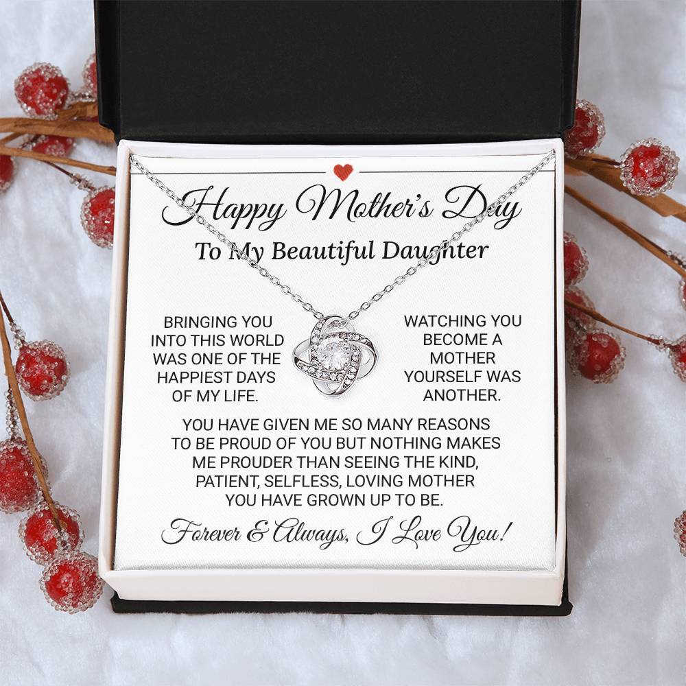 Mother's Day Gift For Daughter 2 Love Knot Necklace
