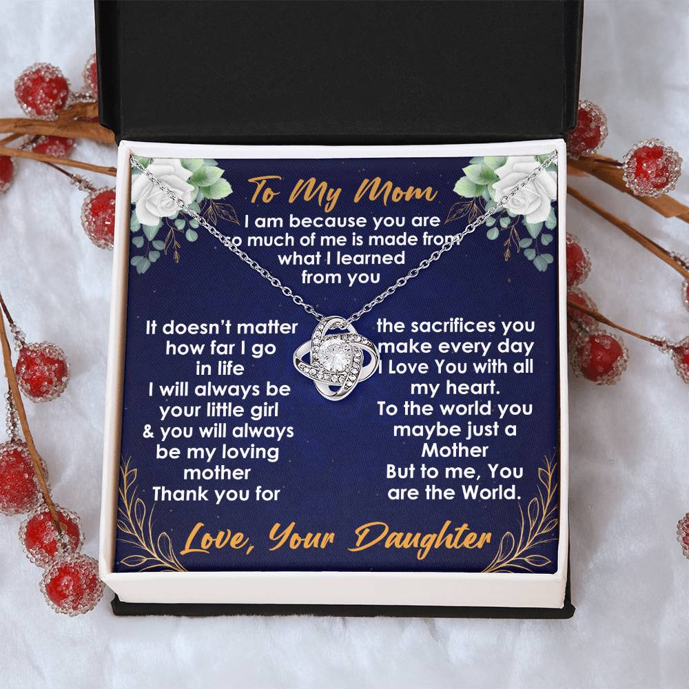 Necklace Gift For Mom From Daughter Love Knot Necklace