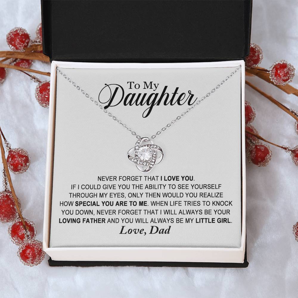 Daughter - Always Be My Little Girl - Ne Love Knot Necklace