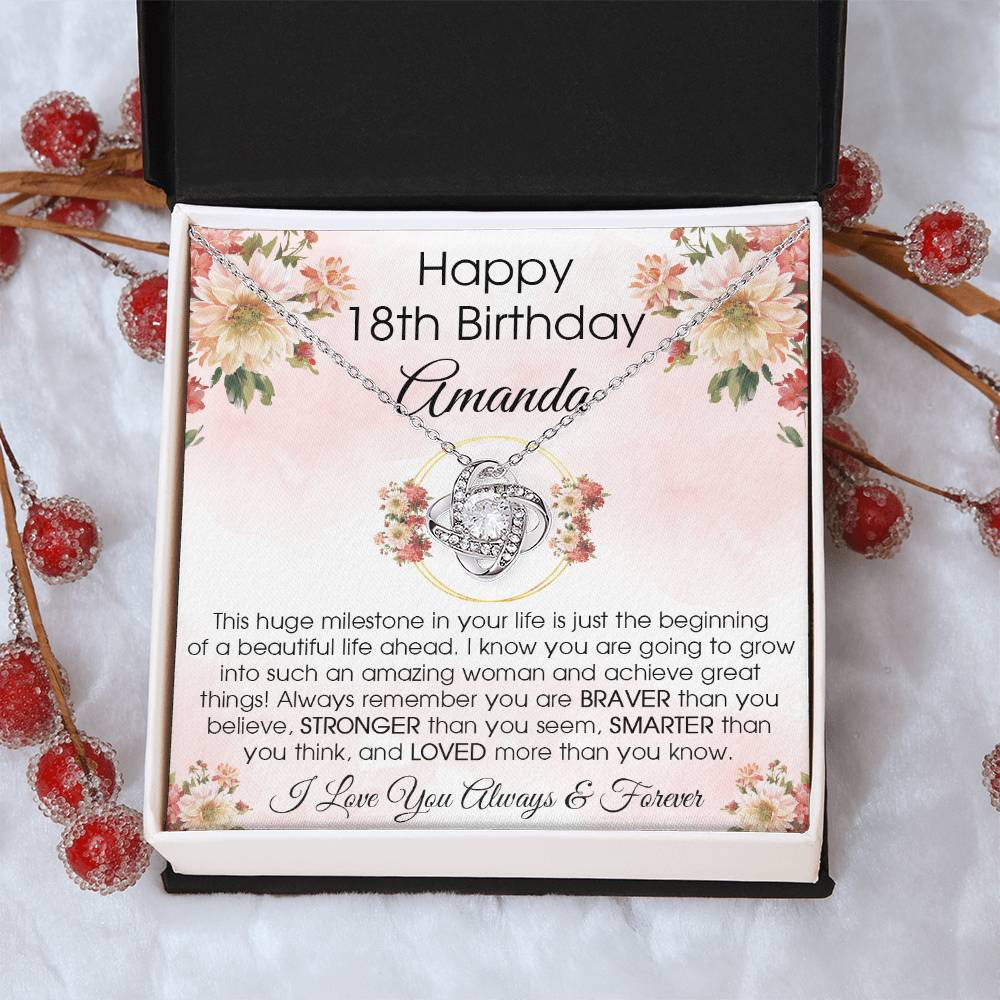 18Th Birthday Gift For Her 18Th Birthday Gift For Daughter 18 Year Old Gift 18 Birthday Gift For Daughter Niece Love Knot Necklace