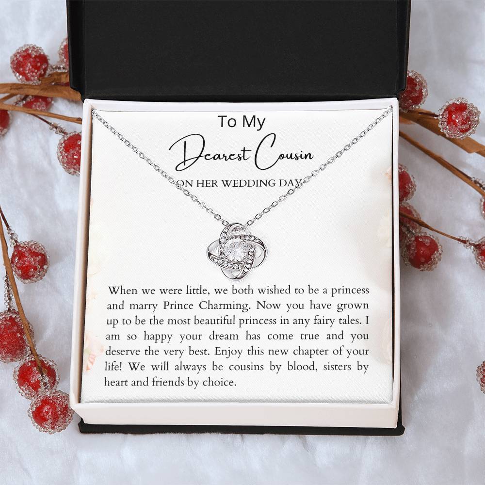 To My Cousin On Her Wedding Day Gift. Wedding Gift For Cousin. Gift Idea For Cousin'S We Love Knot Necklace