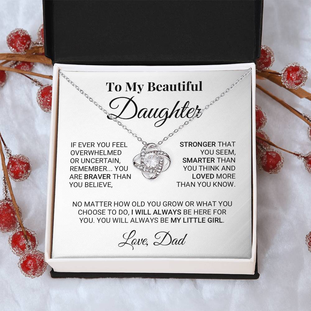My Little Girl Daughter Love Knot Necklace