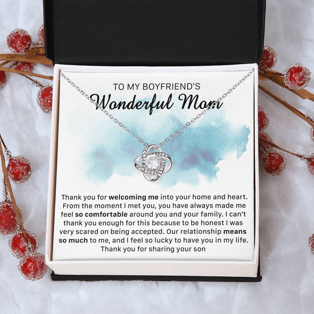Gift For Boyfriend's Mom Comfortable Accepted Love Knot Necklace Love Knot Necklace