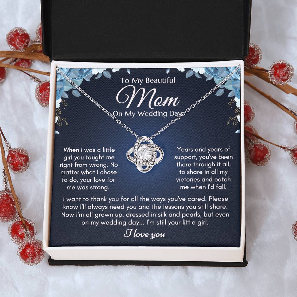 To My Mom On My Wedding Day Ne Love Knot Necklace