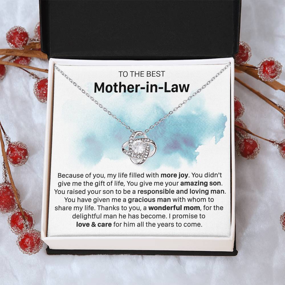 Gift For Mother-In-Law More Joy Loving Man Love Knot Necklace Love Knot Necklace