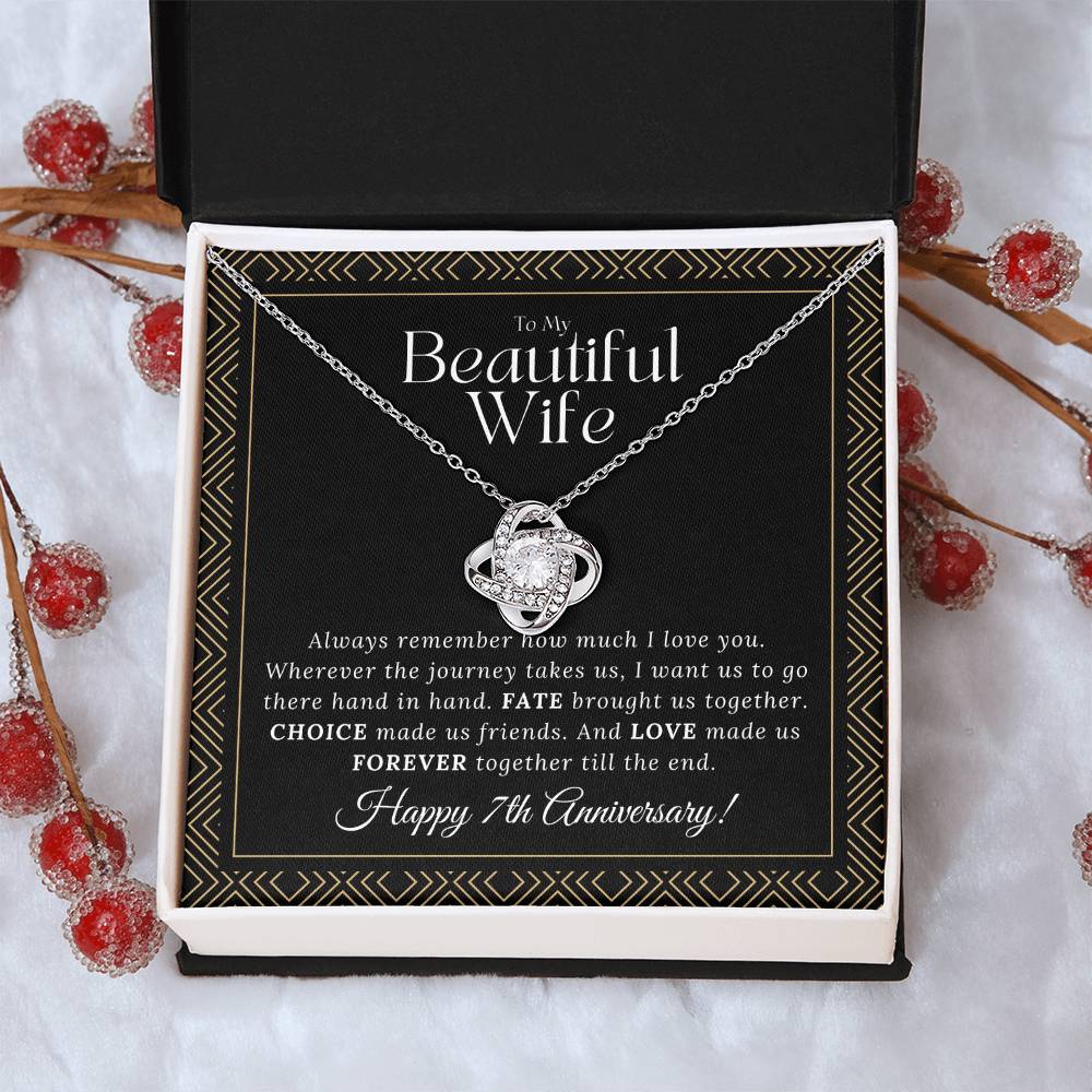 7 Year Anniversary Gift For Wife  7 Year Anniversary Gifts 7 Year Wedding Anniversary Gift Ideas 7Th Wedding Anniversary Gift F Love Knot Necklace