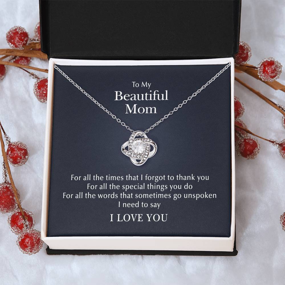 My Beautiful Mom Love Knot Necklace