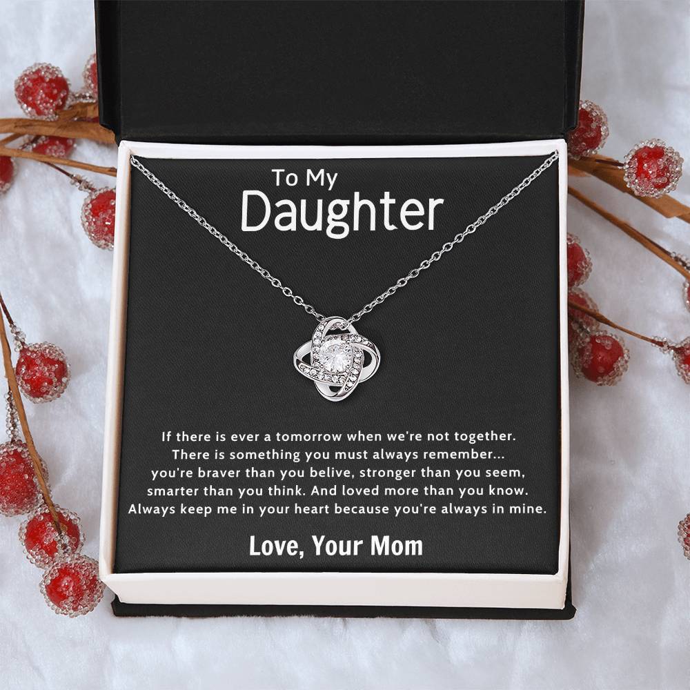 Gift For Daughter From Mom Daughter Mother Necklace Daughter Gift From Mom To My Daughter Daughters Birthday Unique Grown Up Daughter 1 Love Knot Necklace