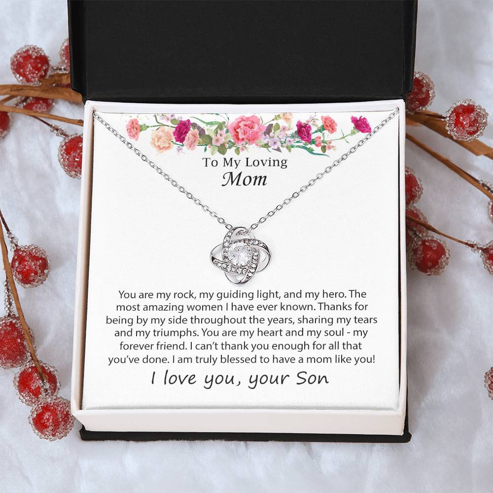 Mothers Day Necklace Gift To My Loving Mom Fr Love Knot Necklace