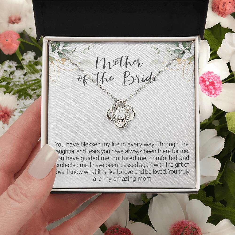 Mother Of The Bride Necklace Gift For Mom From Bride Wedding Jewelry Gift F Love Knot Necklace