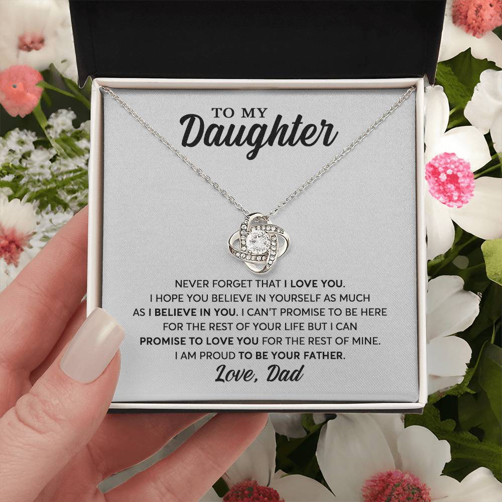 Daughter - Proud To Be Your Father - Necklace Love Knot Necklace