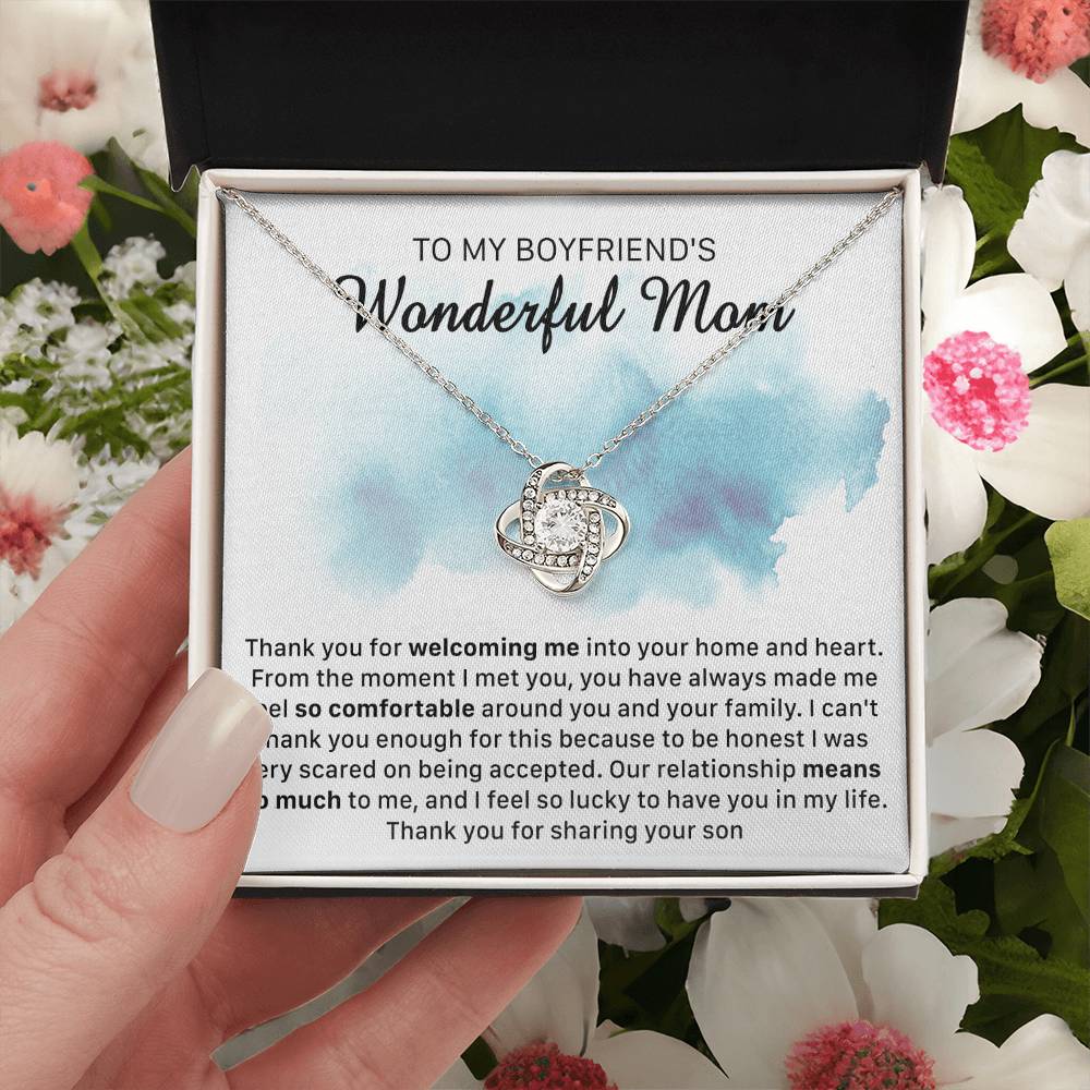Gift For Boyfriend's Mom Comfortable Accepted Love Knot Necklace Love Knot Necklace