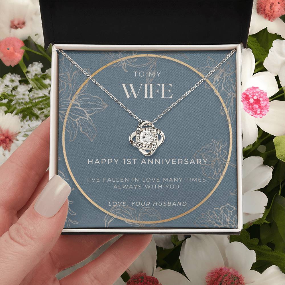 1 Year Anniversary Gift For Wife  1 Year Anniversary Gifts  1 Year Wedding Anniversary Gift Ideas  1St Wedding Anniversary Gift F Love Knot Necklace