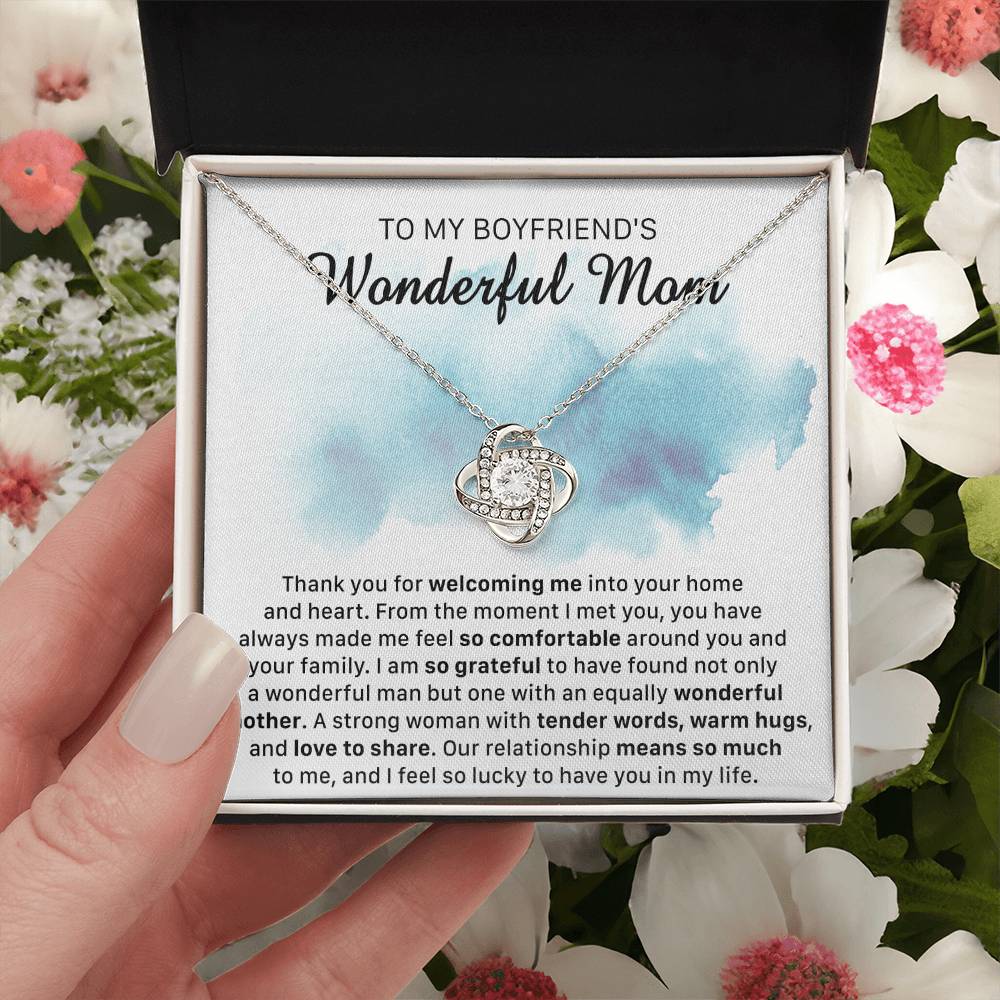 Gift For Boyfriend's Mom Comfortable Wonderful Mother Love Knot Necklace Love Knot Necklace
