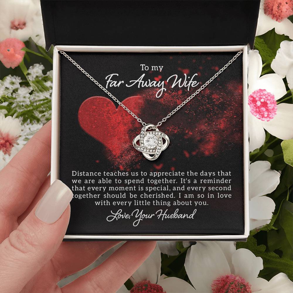 To My Wife Necklace - Anniversary Gift For Wife Birthday Gift For Wife Gift For Wife Necklace For Wife Gift For Wife Birthday Love Knot Necklace