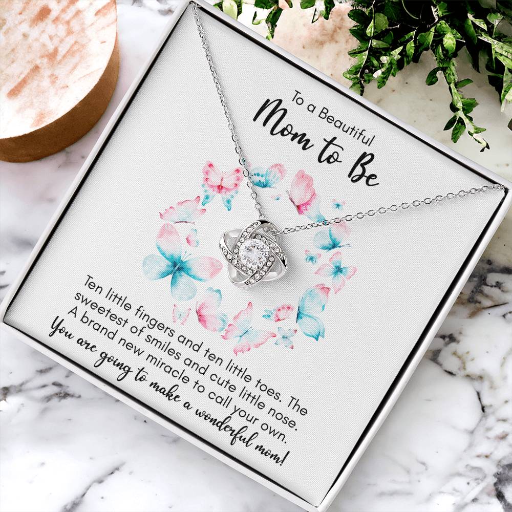 Expecting Mom Mothers Day Gift New Mom Necklace Jewelry Gift For First Mothers Day Push Jewelry Gift Love Knot Necklace