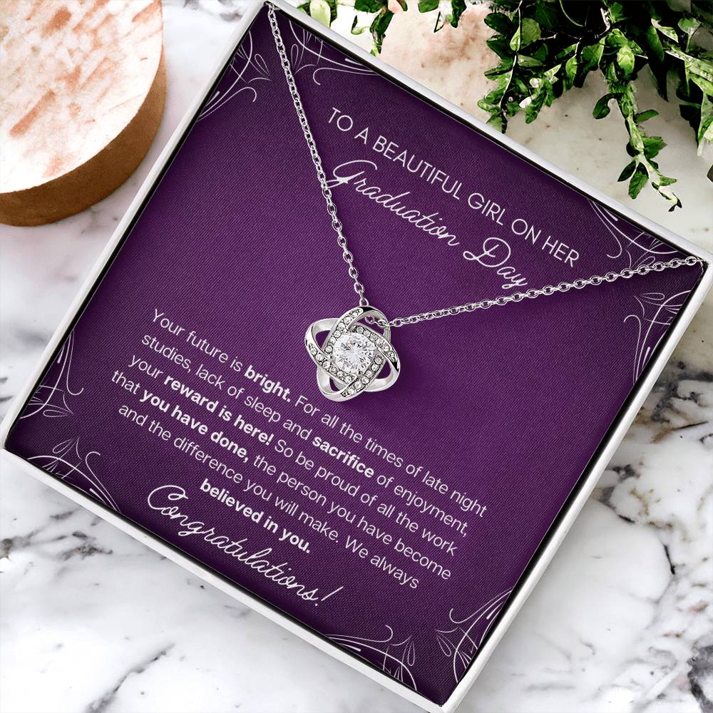 Graduation Gift - Bright Future Love Knot Necklace