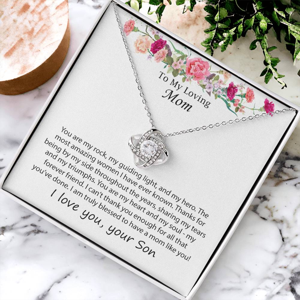 Mothers Day Necklace Gift To My Loving Mom Fr Love Knot Necklace