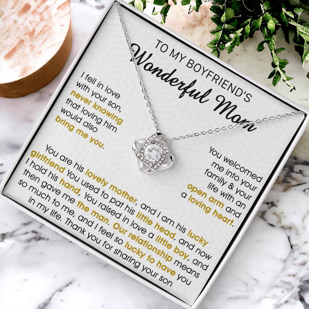 Gift For Boyfriend's Mom Bring Welcomed Lovely Mother Love Knot Necklace Love Knot Necklace