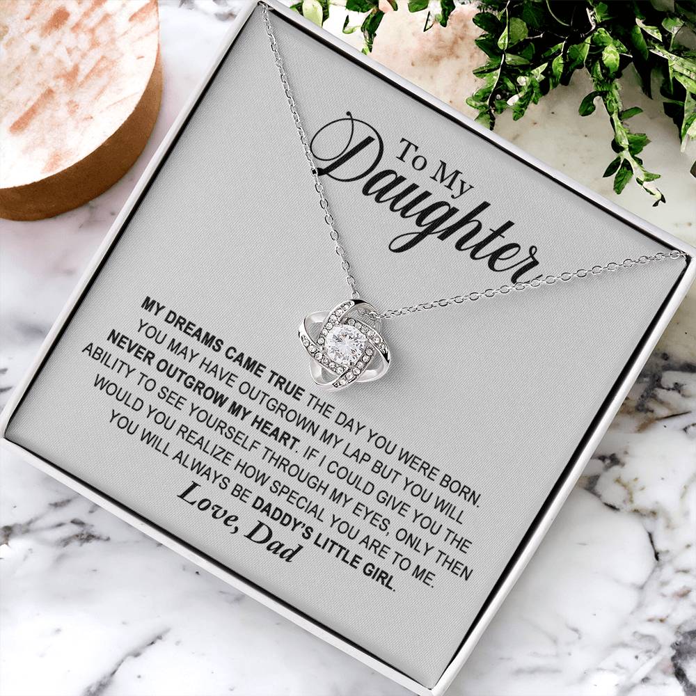 Daughter - You Will Always Be Daddy's Little Girl - Ne Love Knot Necklace