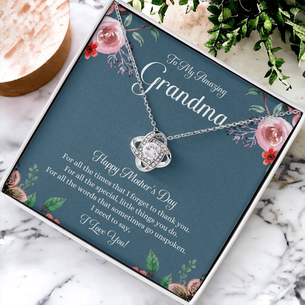 Mothers Day Gift For Grandma Grandma Mothers Day Gift Grandma Necklace Gift On Mothers Day Mothers Day Jewelry For Grandma Love Knot Necklace