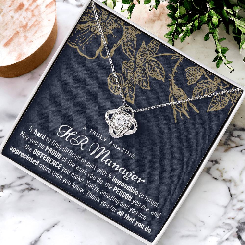 Gift For Hr Manager Hr Manager Gift Hr Manager Appreciation Gift Love Knot Necklace