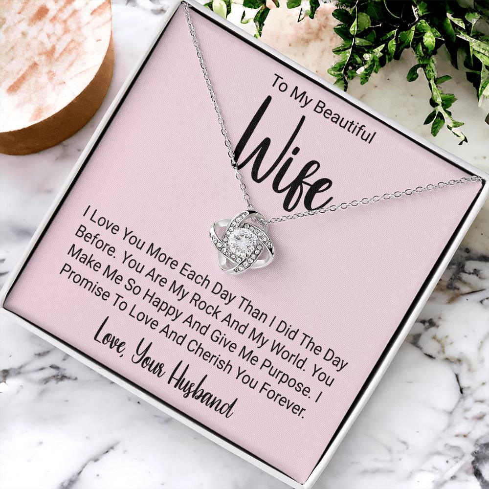 Love Knot Necklace - Gift For Wife Love Knot Necklace