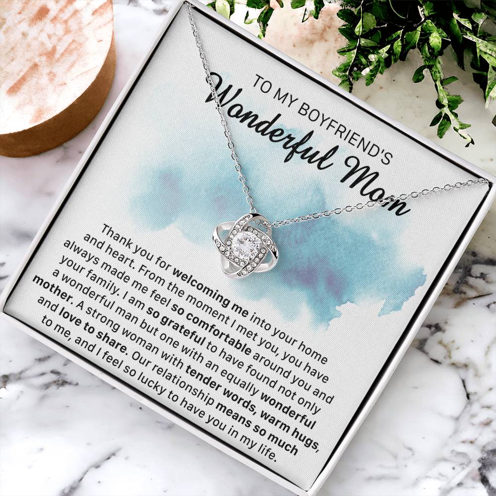 Gift For Boyfriend's Mom Comfortable Wonderful Mother Love Knot Necklace Love Knot Necklace