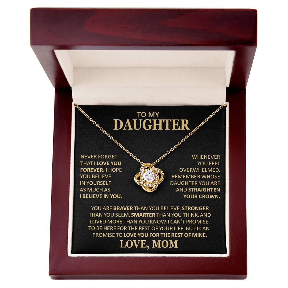 Beautiful Gift For Daughter From Mom Never Forget That I Love You Necklace Love Knot Necklace