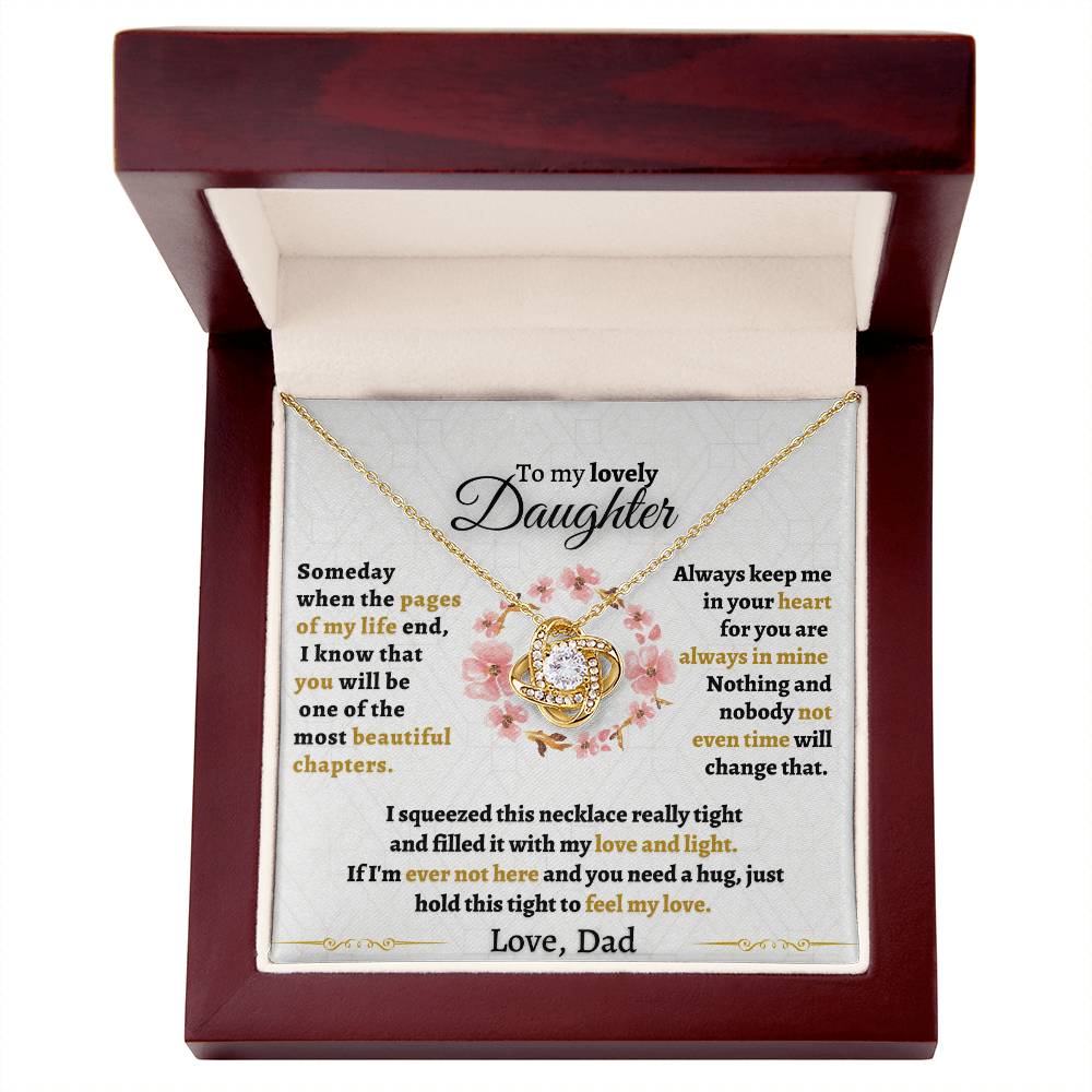 To My Lovely Daughter - Love Knot Necklace