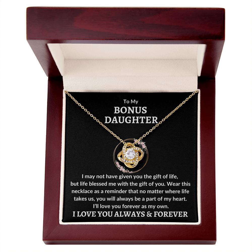 To Bonus Daughter Necklace - Love You As My Own Love Knot Necklace