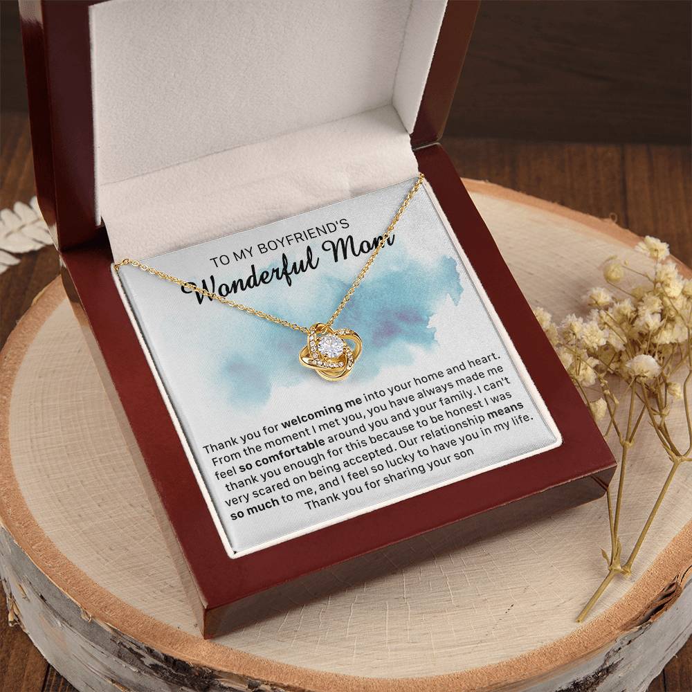 Gift For Boyfriend's Mom Comfortable Accepted Love Knot Necklace Love Knot Necklace