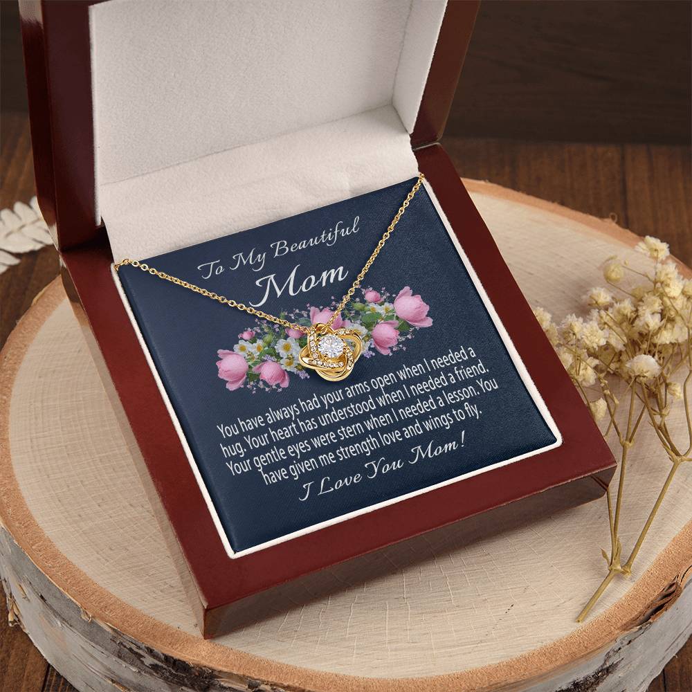 Mothers Day Gift From Daughter Mother's Day Necklace To My Beautiful Mom Necklace Mom Gift From Son Mom Necklace 4 Love Knot Necklace