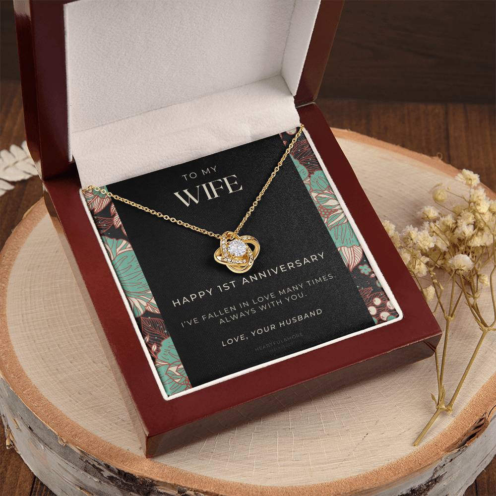 1 Year Anniversary Gift For Wife  1 Year Anniversary Gifts  1 Year Wedding Anniversary Gift Ideas  1St Wedding Anniversary Gift F(10) Love Knot Necklace