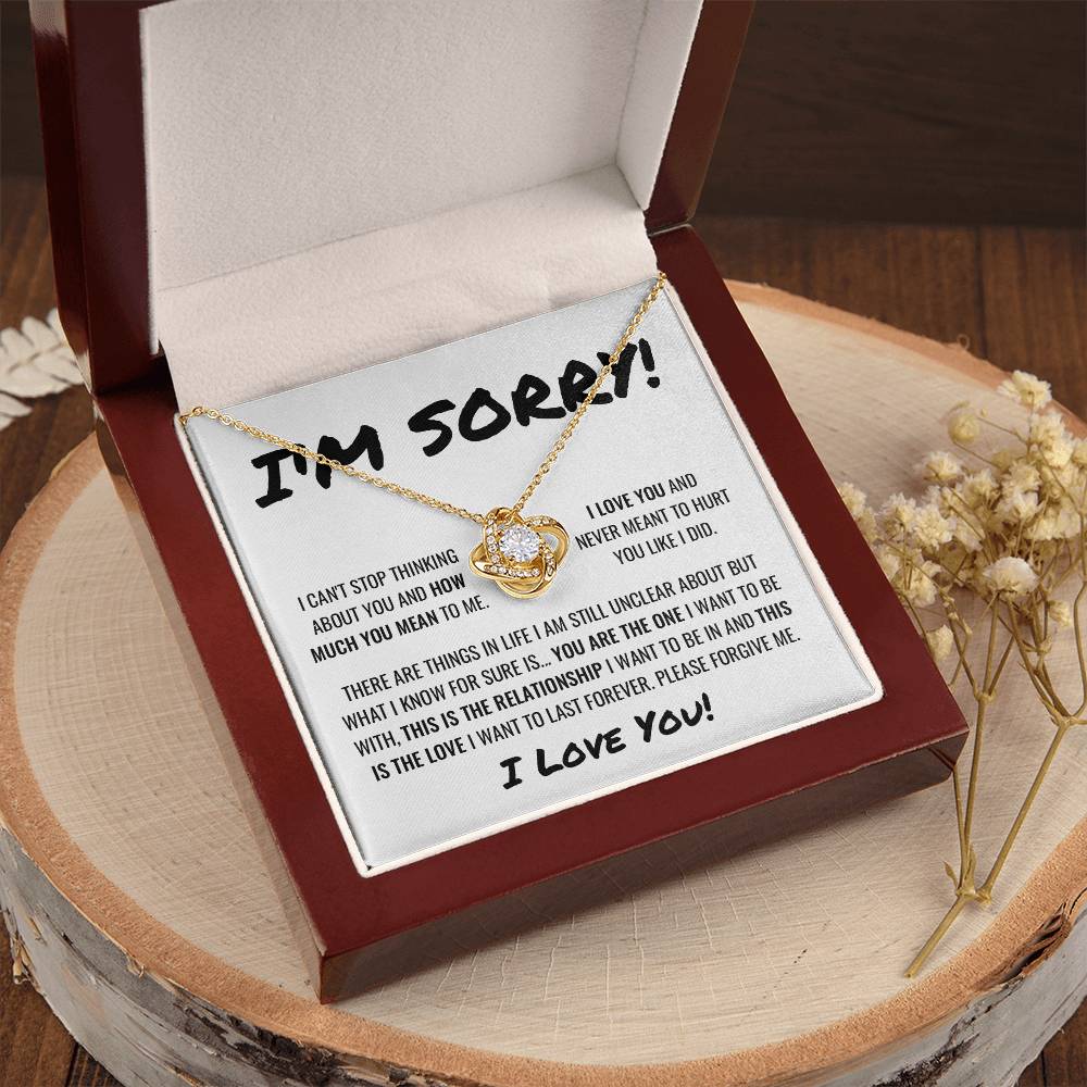 You Are The One Apology Necklace Love Knot Necklace