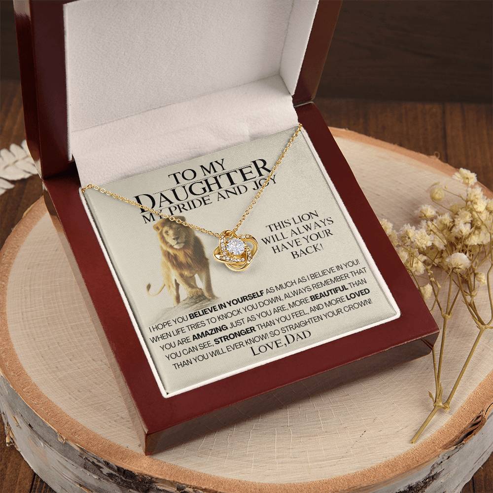 To My Daughter My Pride And Joy! Gift Necklace Fr Love Knot Necklace